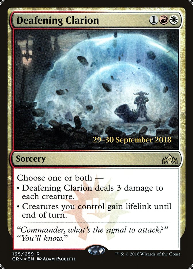 Deafening Clarion [Guilds of Ravnica Prerelease Promos] | Gate City Games LLC