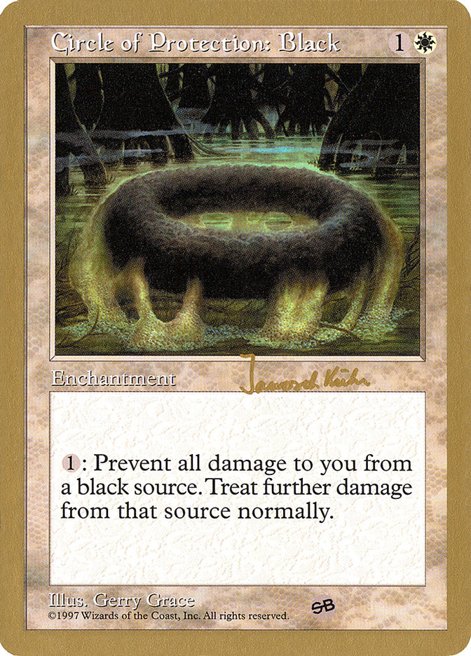 Circle of Protection: Black (Janosch Kuhn) (SB) [World Championship Decks 1997] | Gate City Games LLC