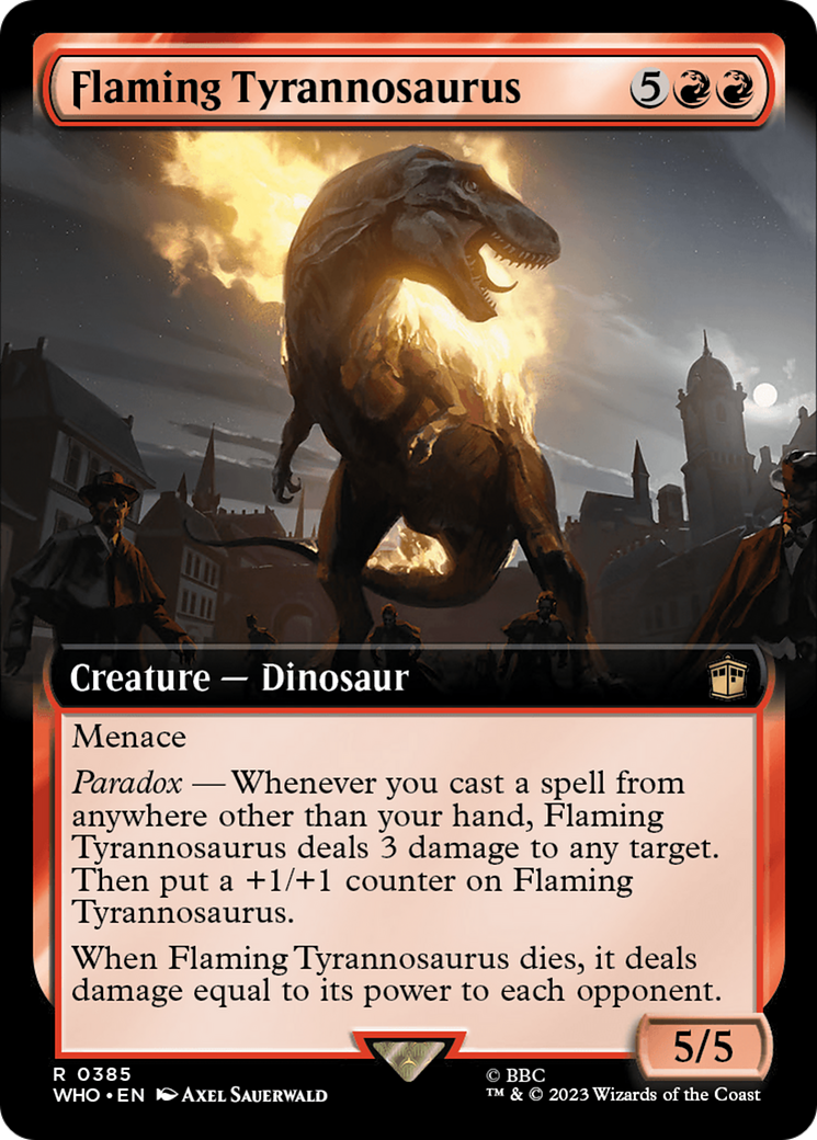 Flaming Tyrannosaurus (Extended Art) [Doctor Who] | Gate City Games LLC