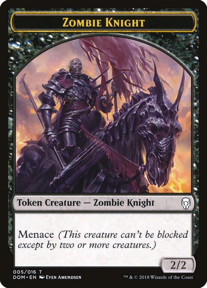 Zombie Knight Token [Dominaria Tokens] | Gate City Games LLC