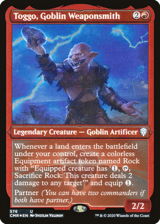 Toggo, Goblin Weaponsmith (Etched) [Commander Legends] | Gate City Games LLC