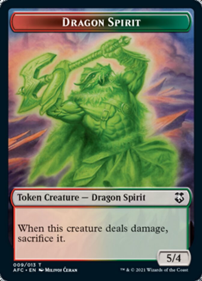 Beast // Dragon Spirit Double-Sided Token [Dungeons & Dragons: Adventures in the Forgotten Realms Commander Tokens] | Gate City Games LLC