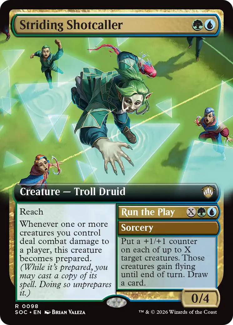 Striding Shotcaller (Extended Art) [Secrets of Strixhaven Commander] | Gate City Games LLC