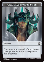 Elk // Emblem - Oko, Shadowmoor Scion Double-Sided Token [Lorwyn Eclipsed Tokens] | Gate City Games LLC