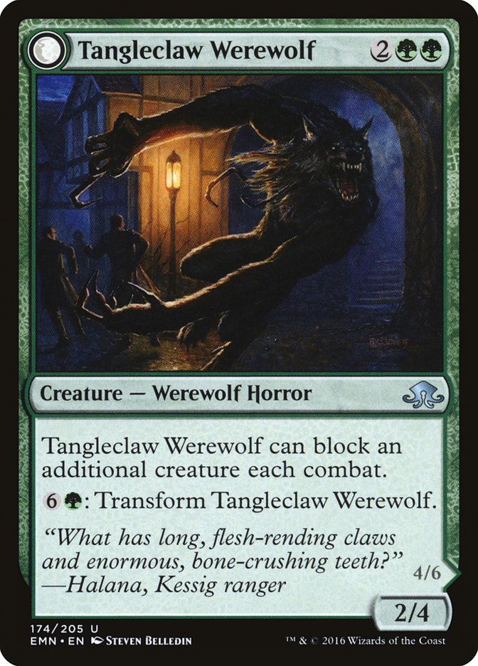 Tangleclaw Werewolf // Fibrous Entangler [Eldritch Moon] | Gate City Games LLC