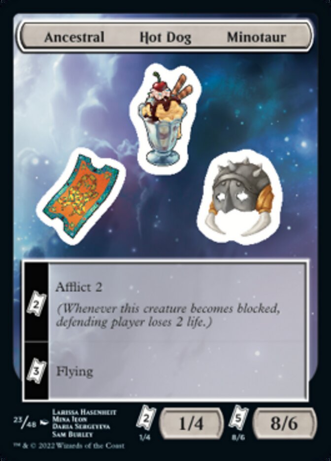 Ancestral Hot Dog Minotaur [Unfinity Stickers] | Gate City Games LLC