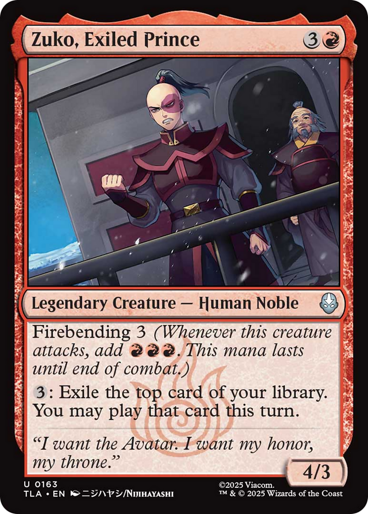 Zuko, Exiled Prince [Avatar: The Last Airbender] | Gate City Games LLC