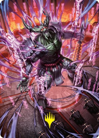 Hidetsugu, Devouring Chaos Art Card (Gold-Stamped Signature) [Kamigawa: Neon Dynasty Art Series] | Gate City Games LLC