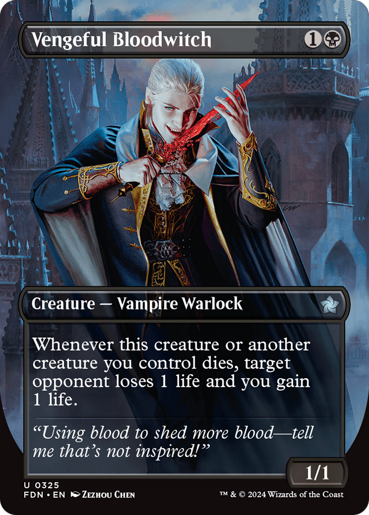 Vengeful Bloodwitch (Borderless) [Foundations] | Gate City Games LLC