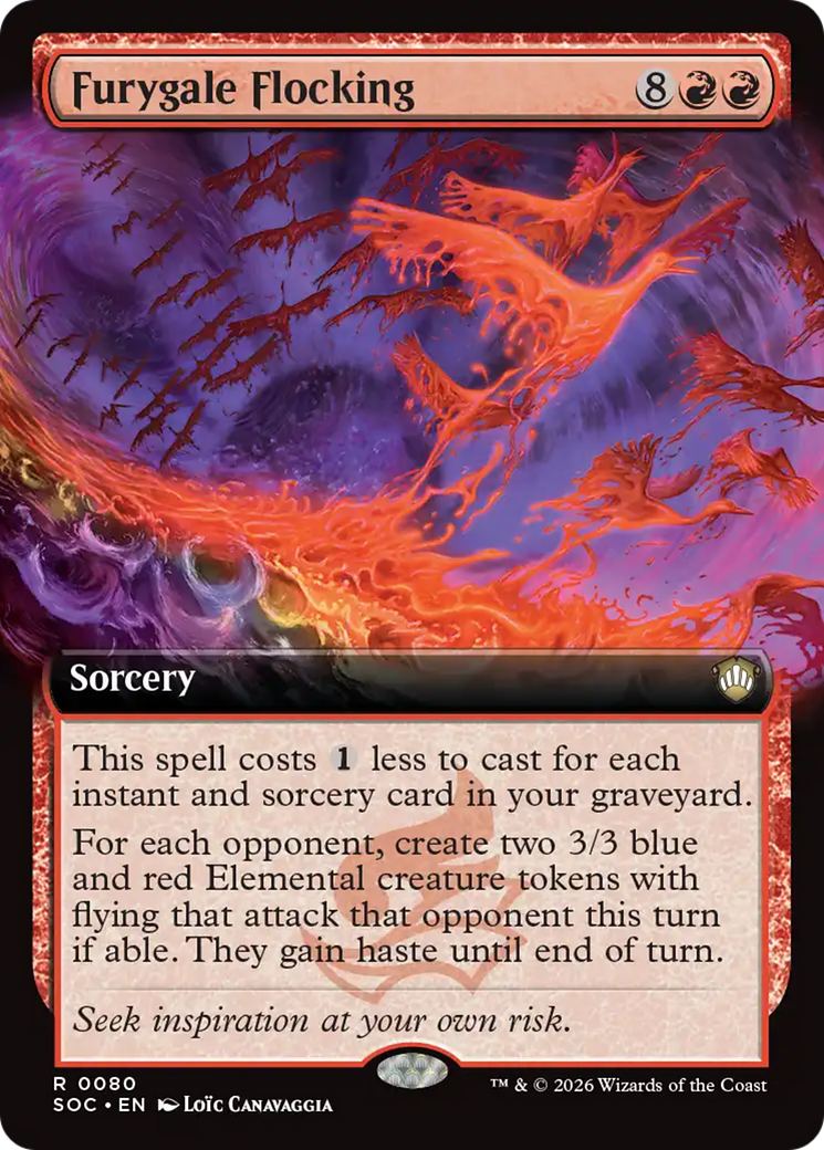 Furygale Flocking (Extended Art) [Secrets of Strixhaven Commander] | Gate City Games LLC