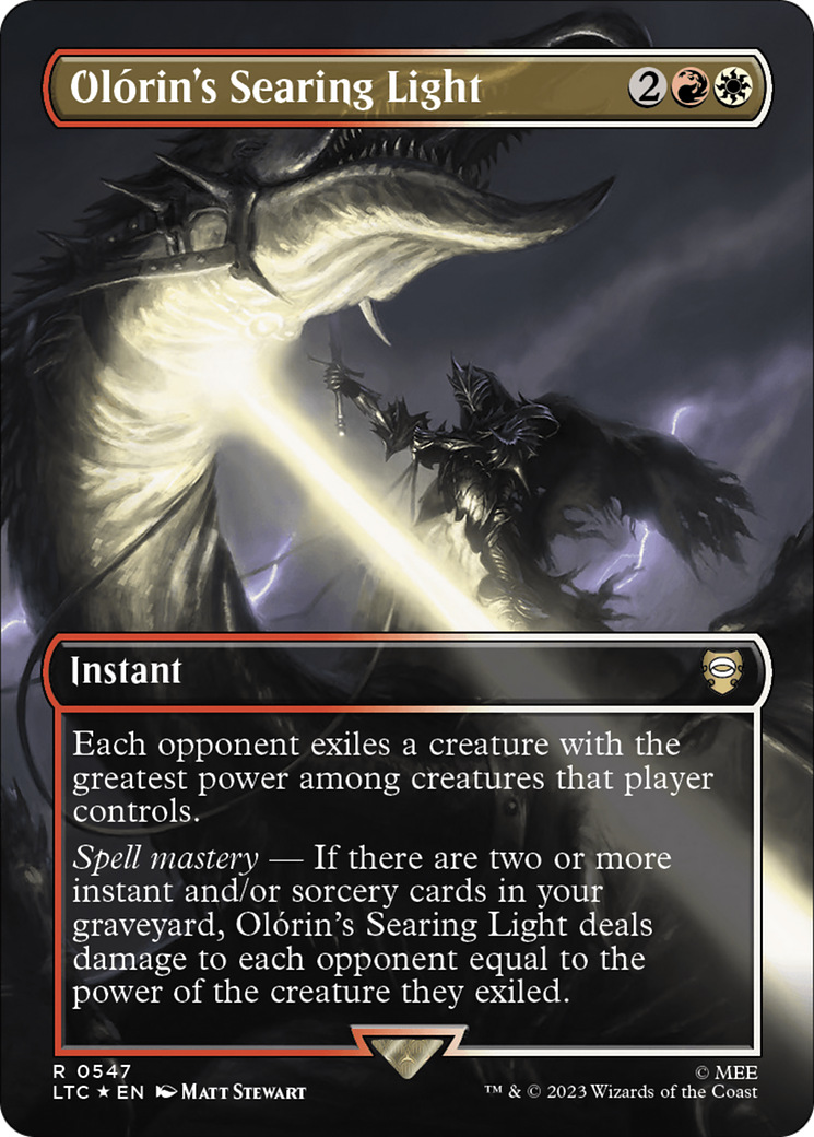 Olorin's Searing Light (Borderless) (Surge Foil) [The Lord of the Rings: Tales of Middle-Earth Commander] | Gate City Games LLC