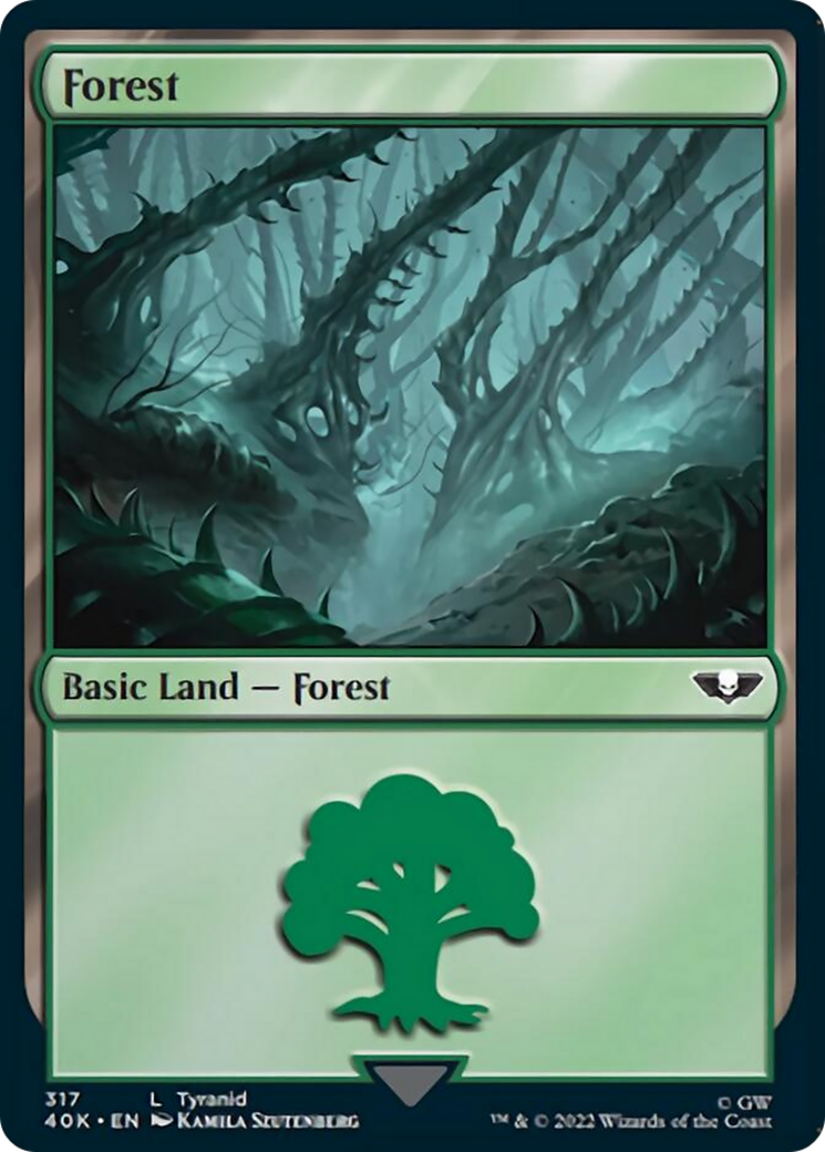 Forest (317) (Surge Foil) [Warhammer 40,000] | Gate City Games LLC
