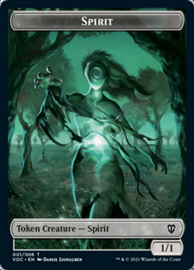 Spirit (001) // Spirit (002) Double-Sided Token [Innistrad: Crimson Vow Commander Tokens] | Gate City Games LLC