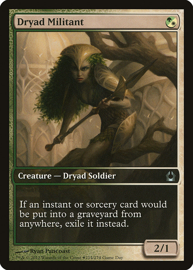 Dryad Militant (Game Day) (Extended Art) [Return to Ravnica Promos] | Gate City Games LLC