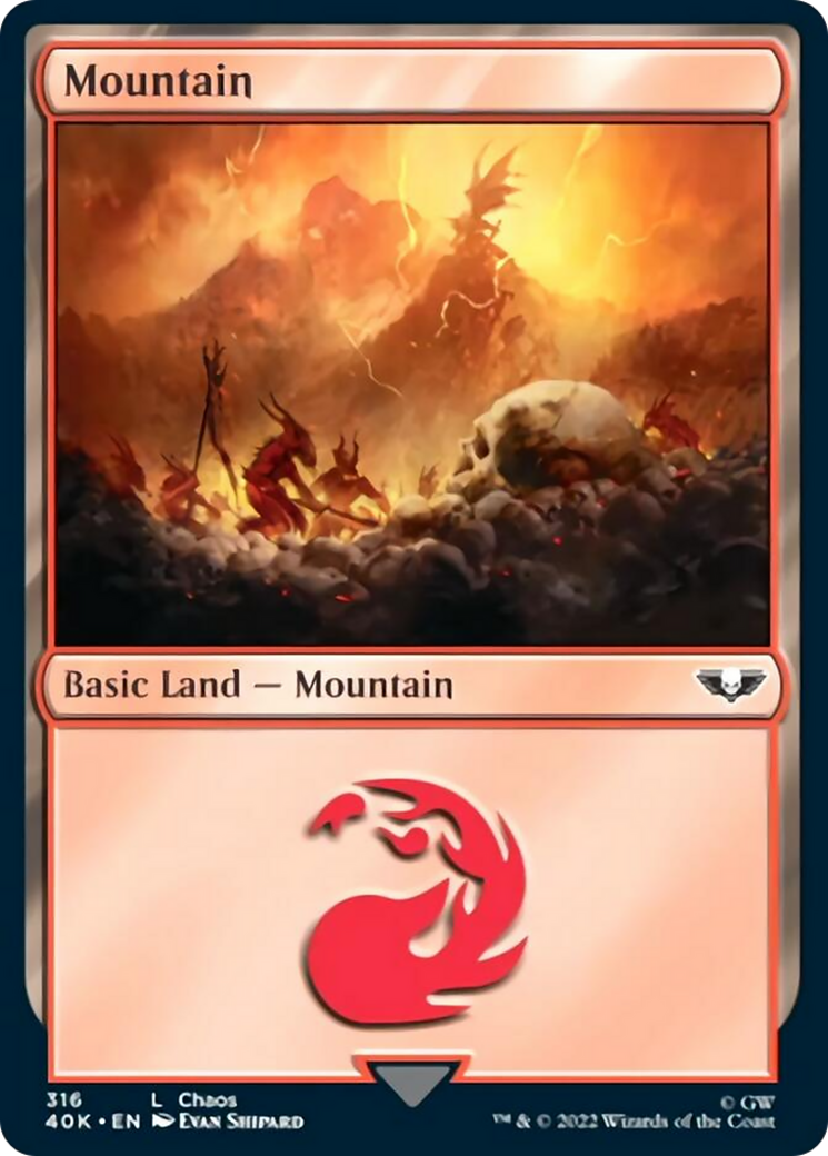 Mountain (316) (Surge Foil) [Warhammer 40,000] | Gate City Games LLC