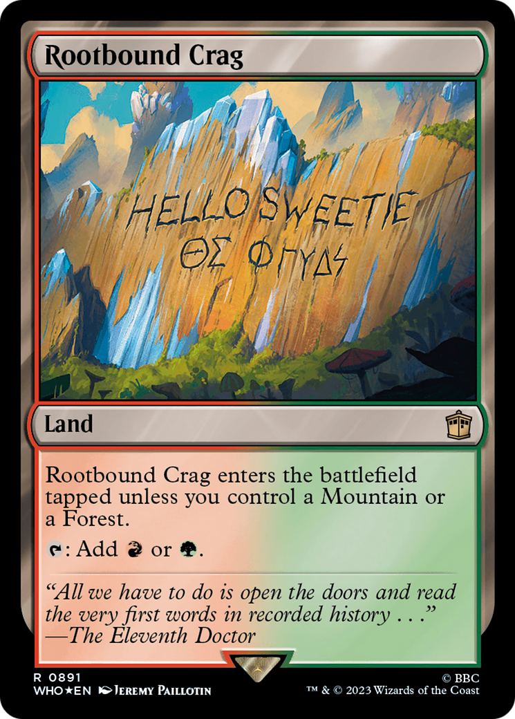 Rootbound Crag (Surge Foil) [Doctor Who] | Gate City Games LLC