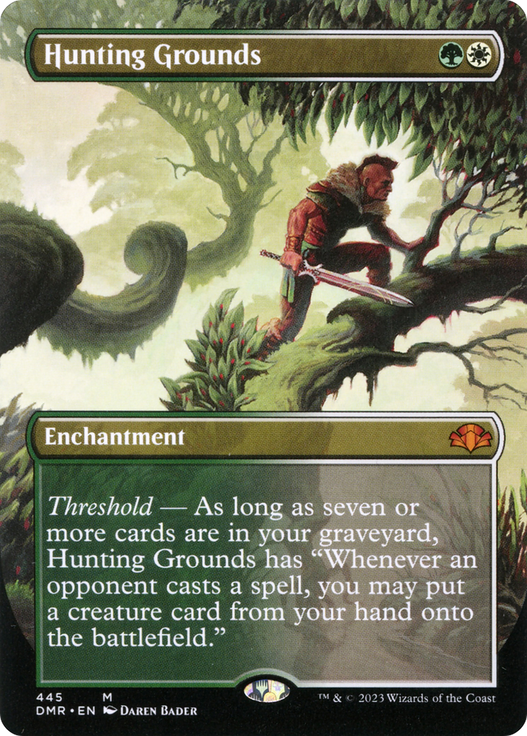 Hunting Grounds (Borderless Alternate Art) [Dominaria Remastered] | Gate City Games LLC