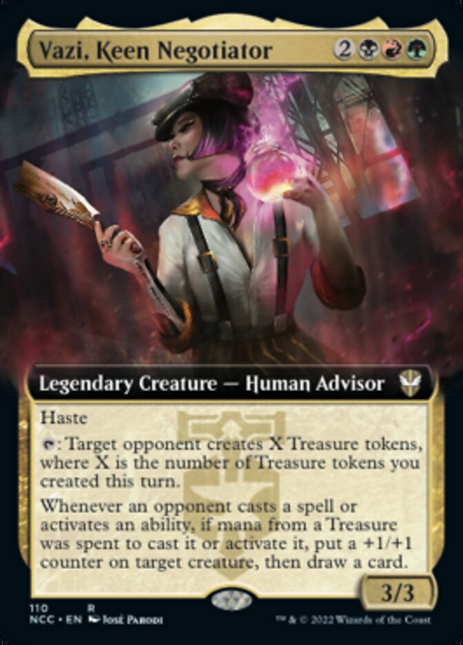 Vazi, Keen Negotiator (Extended Art) [Streets of New Capenna Commander] | Gate City Games LLC