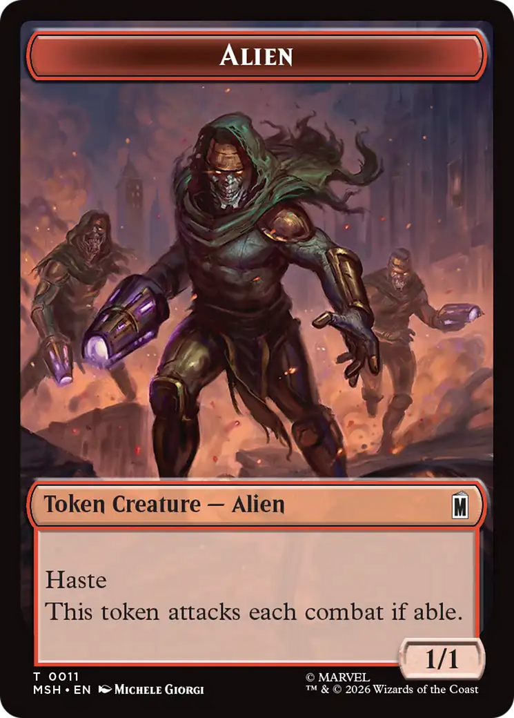 Wall // Alien Double-Sided Token [Marvel Super Heroes Tokens] | Gate City Games LLC