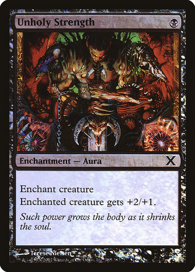 Unholy Strength (Premium Foil) [Tenth Edition] | Gate City Games LLC