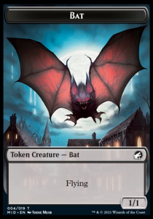 Human // Bat Double-Sided Token [Innistrad: Midnight Hunt Tokens] | Gate City Games LLC