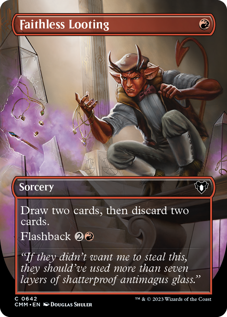 Faithless Looting (Borderless Alternate Art) [Commander Masters] | Gate City Games LLC