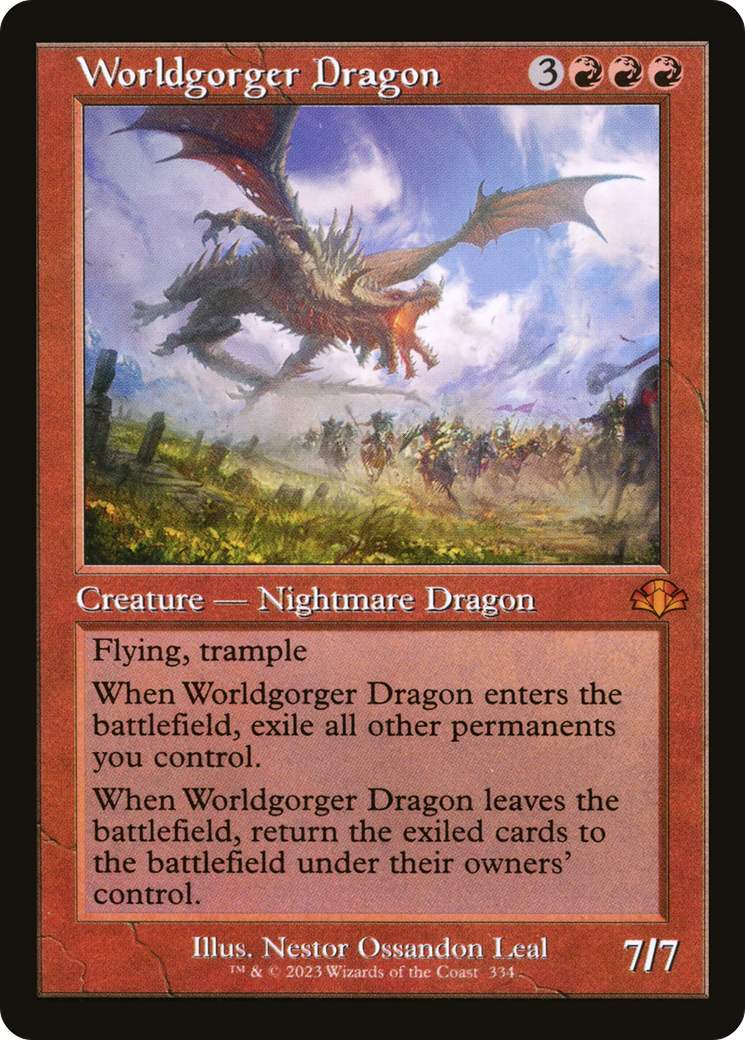 Worldgorger Dragon (Retro) [Dominaria Remastered] | Gate City Games LLC