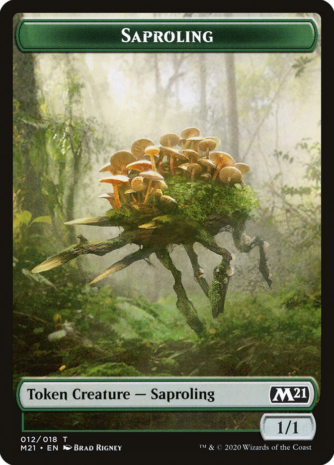 Dog // Saproling Double-Sided Token [Core Set 2021 Tokens] | Gate City Games LLC