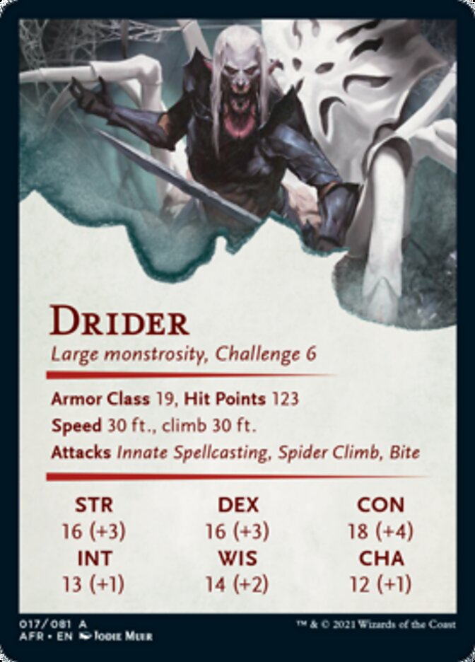 Drider Art Card [Dungeons & Dragons: Adventures in the Forgotten Realms Art Series] | Gate City Games LLC