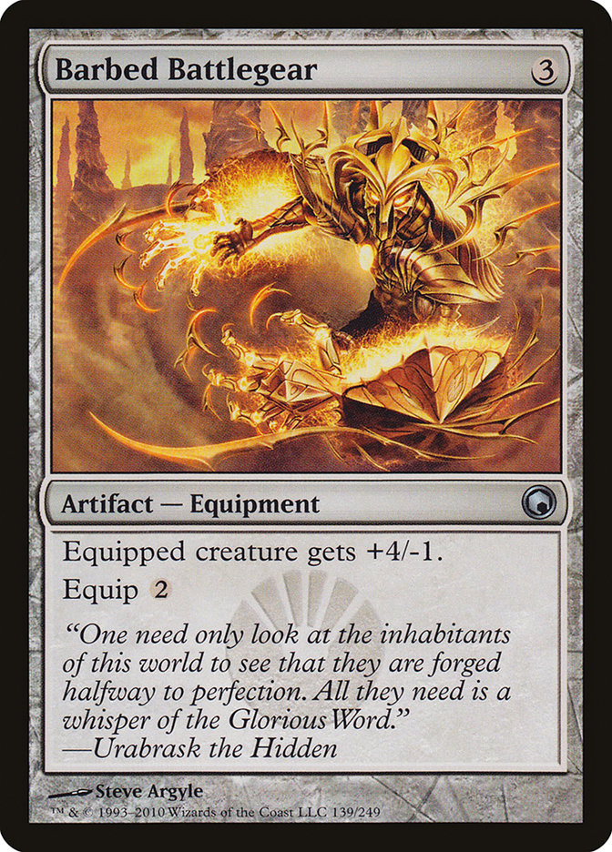 Barbed Battlegear [Scars of Mirrodin] | Gate City Games LLC