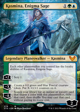 Kasmina, Enigma Sage (Borderless) [Strixhaven: School of Mages] | Gate City Games LLC