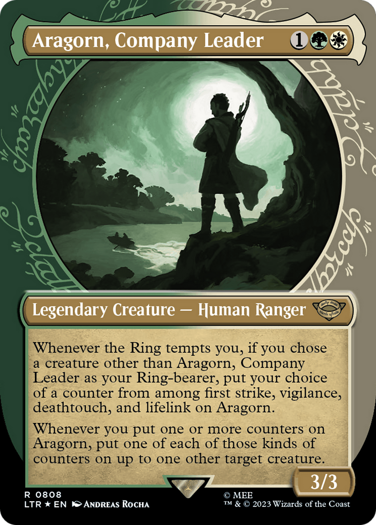 Aragorn, Company Leader (Showcase) (Surge Foil) [The Lord of the Rings: Tales of Middle-Earth] | Gate City Games LLC