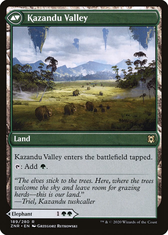 Kazandu Mammoth // Kazandu Valley [Zendikar Rising] | Gate City Games LLC