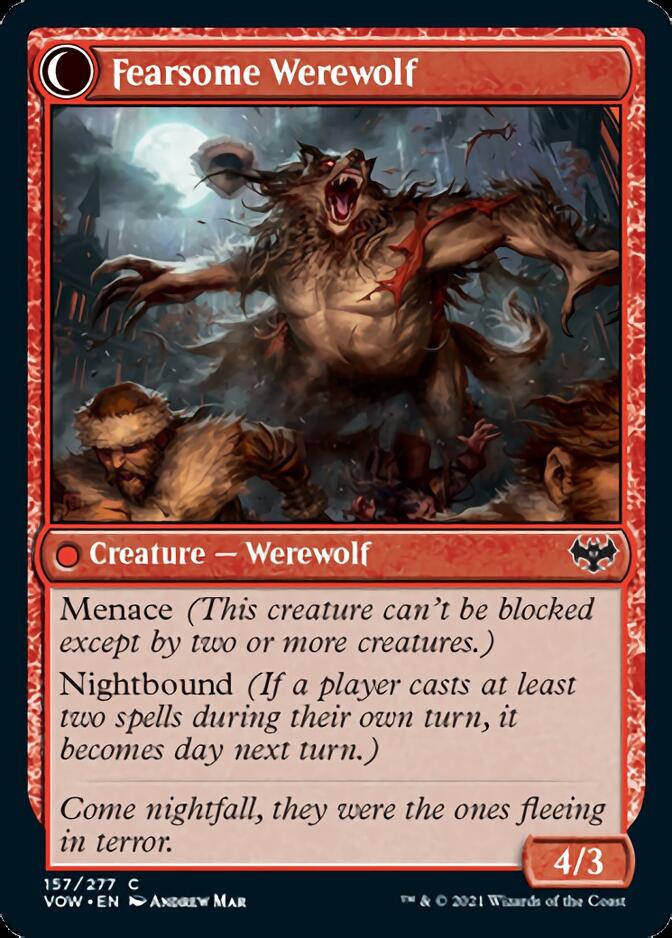 Fearful Villager // Fearsome Werewolf [Innistrad: Crimson Vow] | Gate City Games LLC