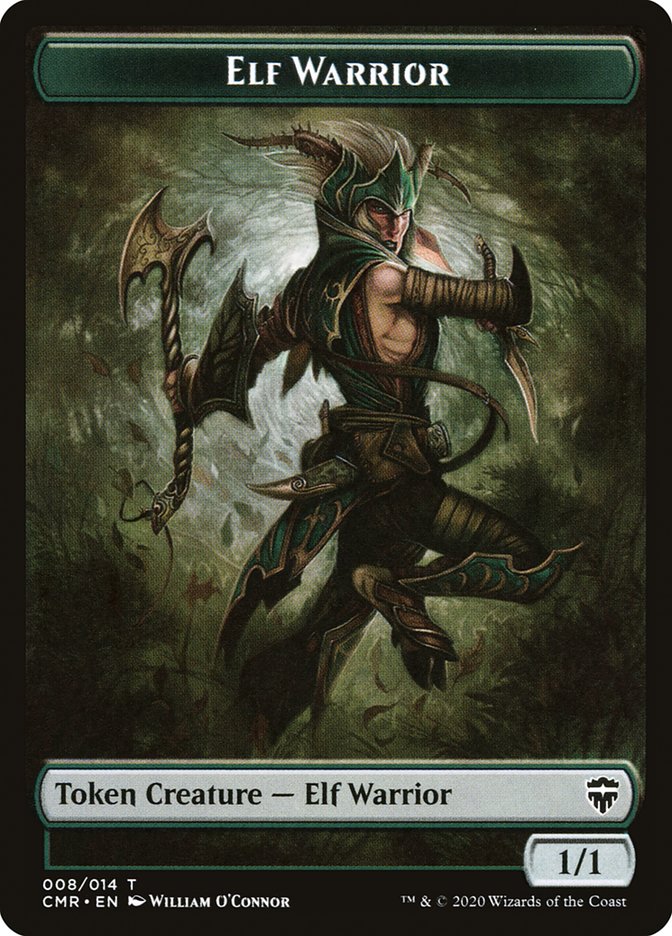 Elf Warrior // The Monarch Double-Sided Token [Commander Legends Tokens] | Gate City Games LLC