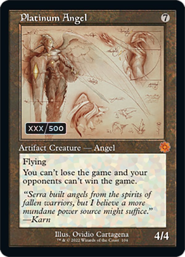 Platinum Angel (Retro Schematic) (Serialized) [The Brothers' War Retro Artifacts] | Gate City Games LLC