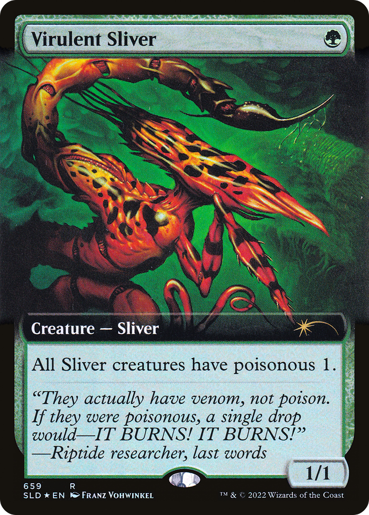 Virulent Sliver (Extended Art) (Step-and-Compleat Foil) [Secret Lair Drop Promos] | Gate City Games LLC