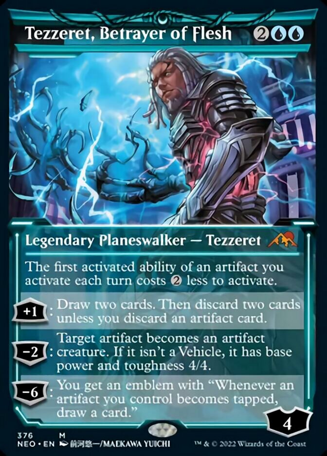 Tezzeret, Betrayer of Flesh (Showcase Soft Glow) [Kamigawa: Neon Dynasty] | Gate City Games LLC