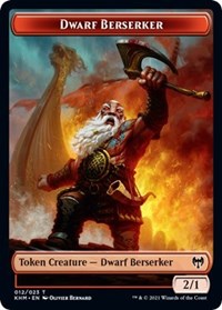Dwarf Berserker // Cat Double-Sided Token [Kaldheim Tokens] | Gate City Games LLC