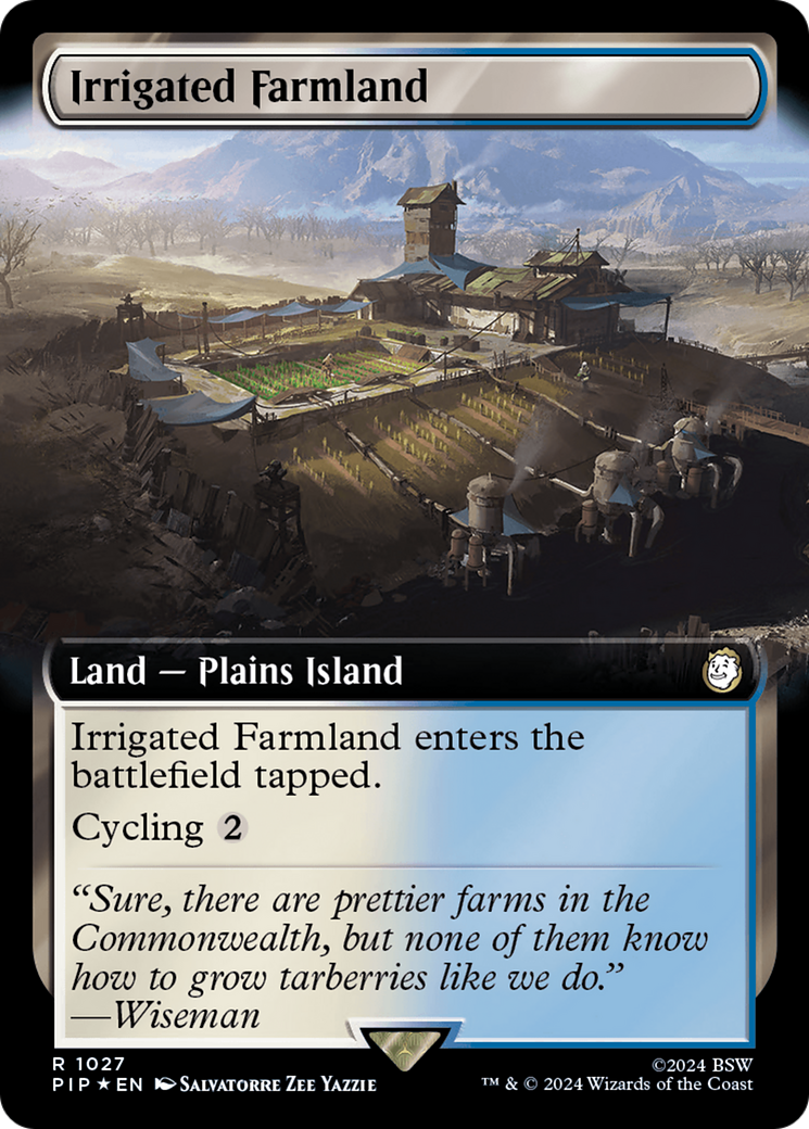 Irrigated Farmland (Extended Art) (Surge Foil) [Fallout] | Gate City Games LLC