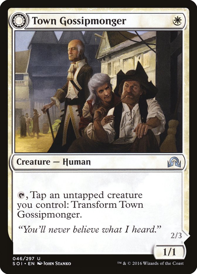 Town Gossipmonger // Incited Rabble [Shadows over Innistrad] | Gate City Games LLC