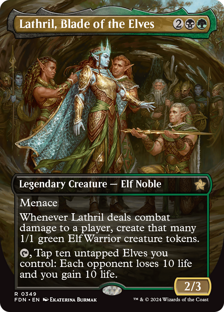 Lathril, Blade of the Elves (Borderless) [Foundations] | Gate City Games LLC