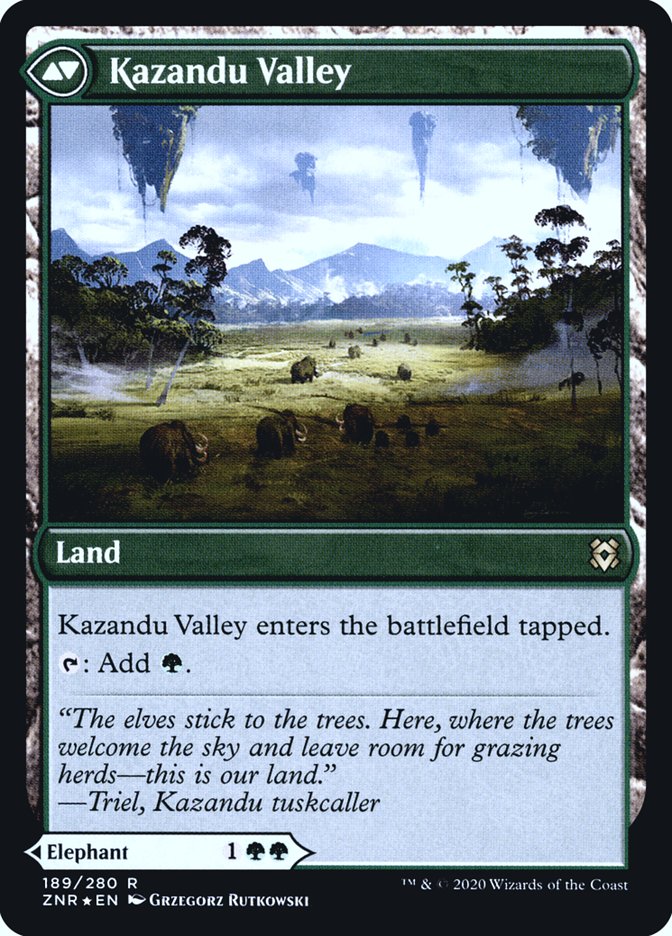 Kazandu Mammoth // Kazandu Valley [Zendikar Rising Prerelease Promos] | Gate City Games LLC