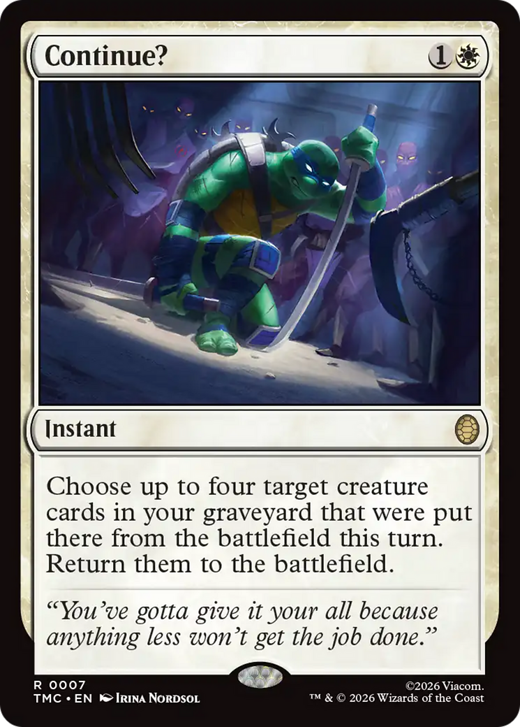 Continue? [Teenage Mutant Ninja Turtles Commander] | Gate City Games LLC