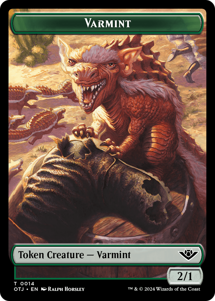 Treasure // Varmint Double-Sided Token [Outlaws of Thunder Junction Tokens] | Gate City Games LLC