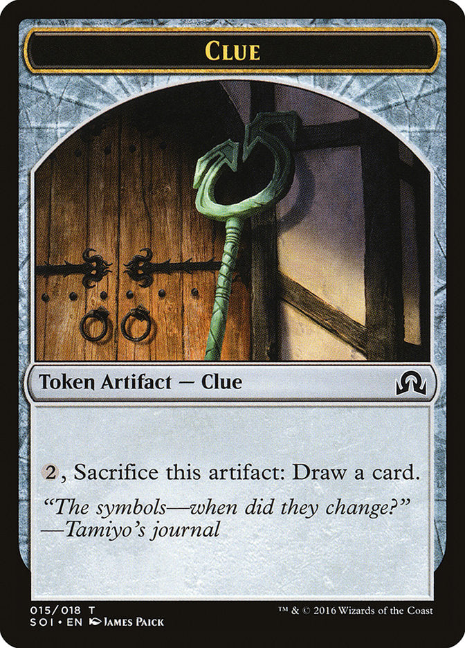 Clue Token (015/018) [Shadows over Innistrad Tokens] | Gate City Games LLC
