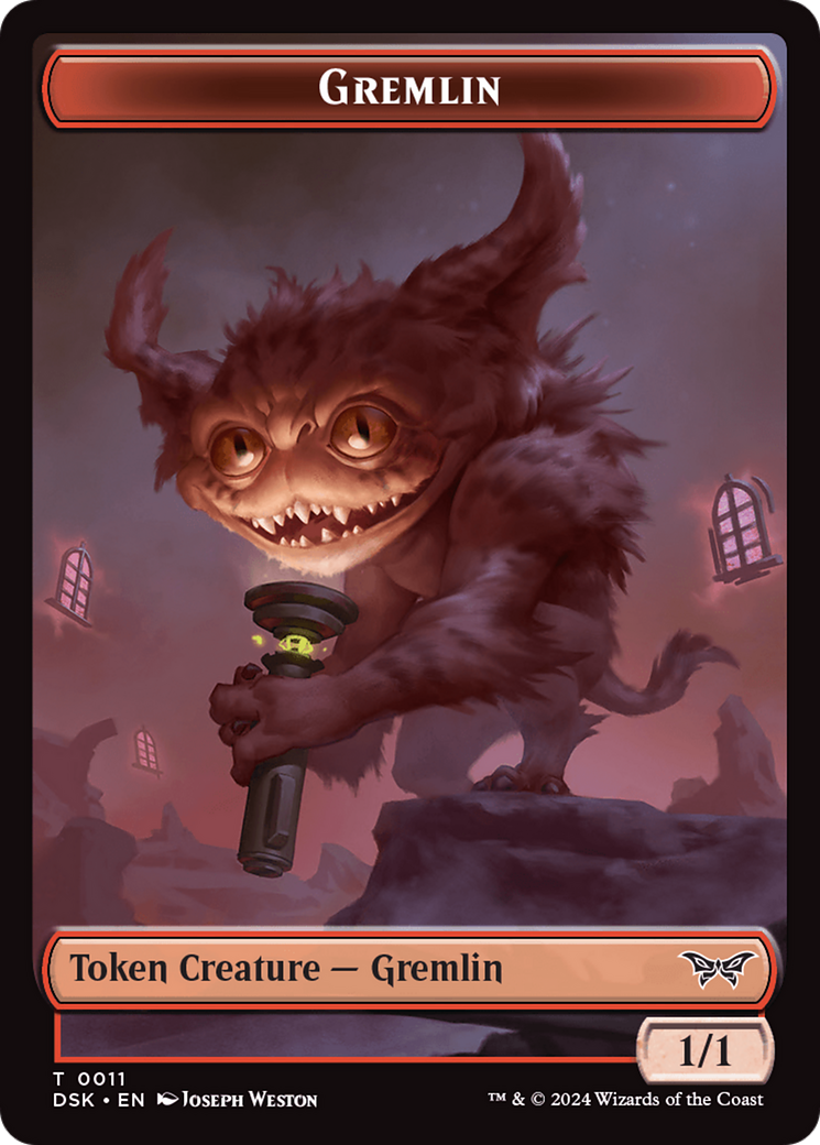 Gremlin // Manifest Double-Sided Token [Duskmourn: House of Horror Tokens] | Gate City Games LLC