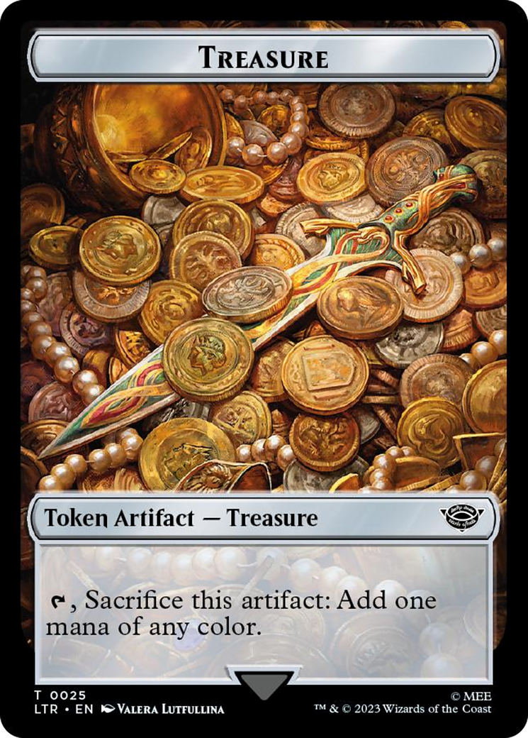 Treasure // Food (0022) Double-Sided Token (Surge Foil) [The Lord of the Rings: Tales of Middle-Earth Tokens] | Gate City Games LLC