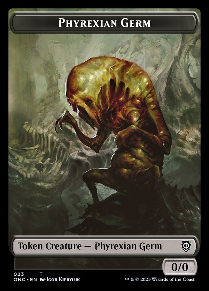 Phyrexian Mite (011) // Phyrexian Germ Double-Sided Token [Phyrexia: All Will Be One Commander Tokens] | Gate City Games LLC