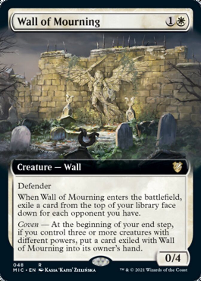 Wall of Mourning (Extended Art) [Innistrad: Midnight Hunt Commander] | Gate City Games LLC